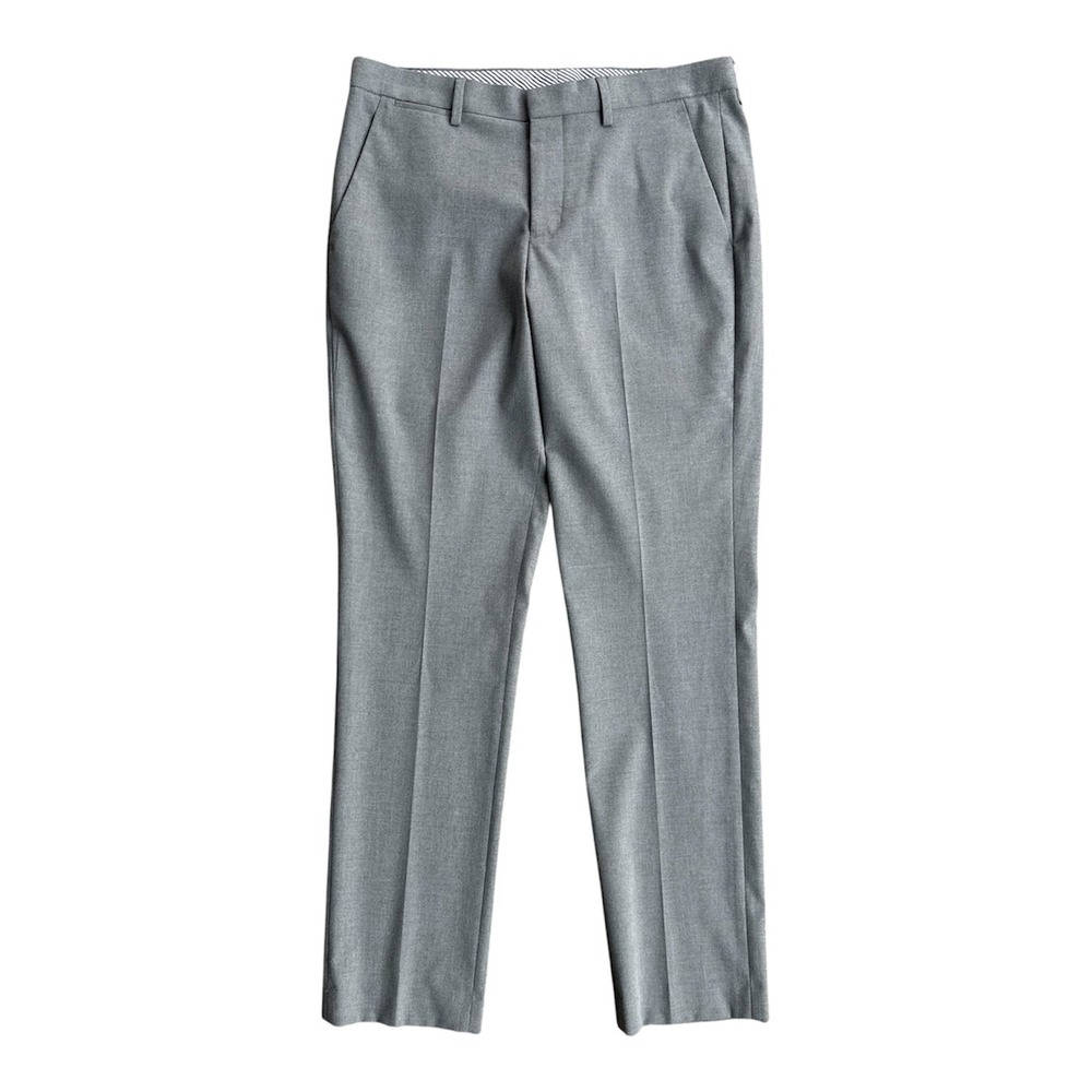 Express Dress Pants Trousers Mens Slim Fit Grey Stretch Wrinkle Resistant 30x32